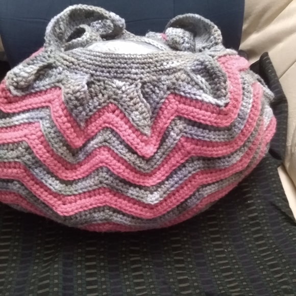 Ripple boho vintage style crochet handbag - Picture 1 of 4